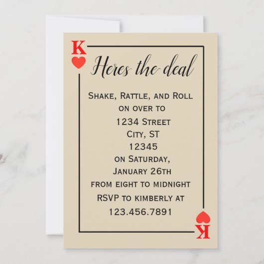 カジノのテーマ 招待状 (裏面)