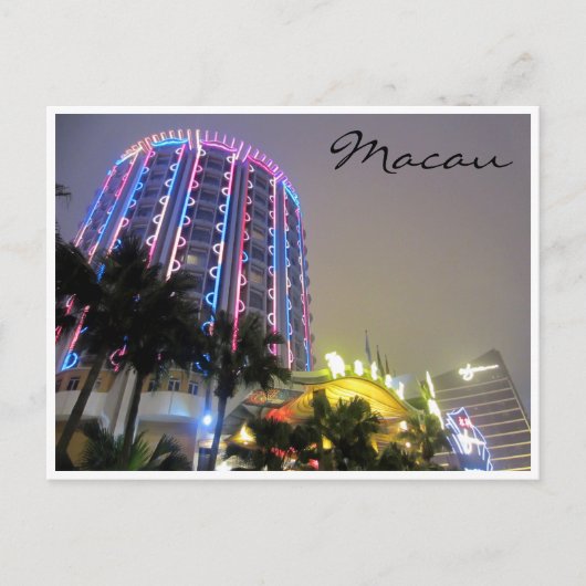 カジノのネオンライト ポストカード (正面)