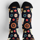 カジノのパターン テーマ（黒） ソックス (上部)