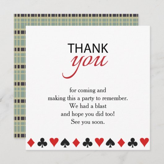 カジノのベガスのトランプのポーカーのテキサス州のパーティーのサンキューカード サンキューカード (正面/裏面)