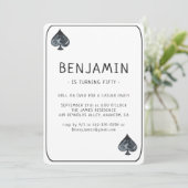 カジノのポーカーの札柄の誕生日パーティー招待状 招待状 (スタンド正面)