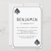 カジノのポーカーの札柄の誕生日パーティー招待状 招待状 (正面)