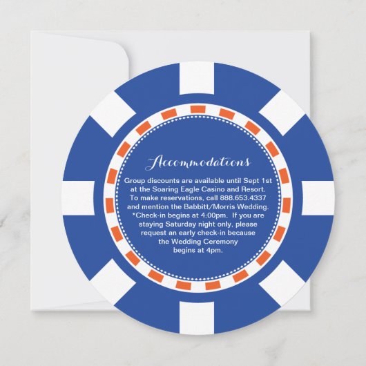 カジノのポーカー用のチップ|の結婚情報 招待状 (裏面)