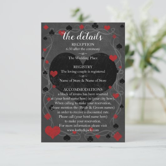 カジノのラスベガスの結婚式の詳細 エンクロージャーカード (スタンド正面)