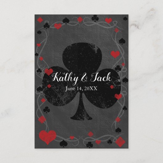 カジノのラスベガスの結婚式の詳細 エンクロージャーカード (裏面)