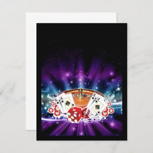 カジノの夜の招待状 招待状 (正面/裏面)