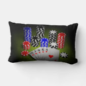 カジノの破片および遊ぶカード ランバークッション (裏面)