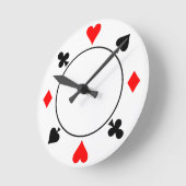 カジノの破片 ラウンド壁時計 (傾斜)