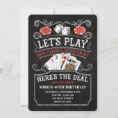 カジノの誕生日パーティー招待状 招待状 (正面)