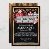 カジノの誕生日招待状 招待状 (正面/裏面)