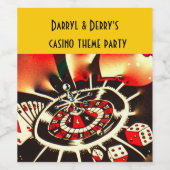 カジノをテーマにしたパーティー ワインラベル (シングルラベル)