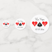 カジノをテーマにした結婚ベガスのカスタムモノグラム表 コンフェッティ (正面)