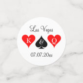 カジノをテーマにした結婚ベガスのカスタムモノグラム表 コンフェッティ (スモール正面)