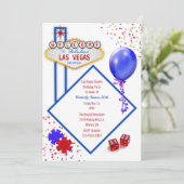 カジノをテーマにした誕生日パーティー 招待状 (スタンド正面)