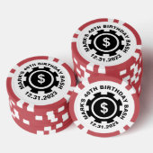 カジノをテーマにした40th誕生日パーティー ポーカーチップ (積み重ね)