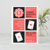 カジノをテーマにした40th誕生日パーティー 招待状 (スタンド正面)