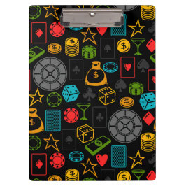 カジノアイコンカラフルノートブック クリップボード