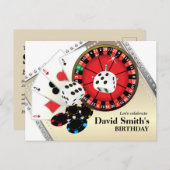 カジノアダルトゲーム誕生日はがきの招待状 インビテーションポストカード (正面/裏面)