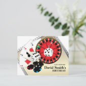 カジノアダルトゲーム誕生日はがきの招待状 インビテーションポストカード (スタンド正面)