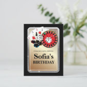 カジノアダルトゲーム誕生日はがきの招待状 インビテーションポストカード (スタンド正面)