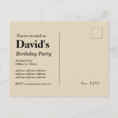 カジノアダルトゲーム誕生日はがき招待状 インビテーションポストカード (裏面)