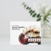 カジノアダルトゲーム誕生日はがき招待状 インビテーションポストカード (スタンド正面)