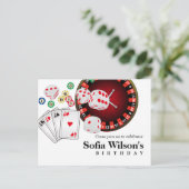 カジノアダルトゲーム誕生日はがき招待状 インビテーションポストカード (スタンド正面)