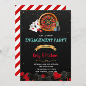 カジノエンゲージメントパーティー招待状 招待状 (正面/裏面)