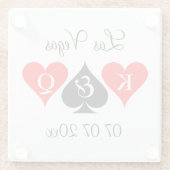 カジノカスタムトランプのポーカーラスベガス結婚のコースター ガラスコースター (裏面)