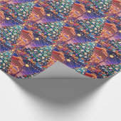 カジノカードテーブルチップカード付きクリスマスツリー ラッピングペーパー (角)