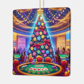 カジノカードテーブル及びトランプのポーカーチップクリスマスツリー セラミックオーナメント (左)