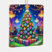 カジノカードテーブル及びトランプのポーカーチップクリスマスツリー セラミックオーナメント (右)