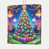 カジノカードテーブル及びトランプのポーカーチップクリスマスツリー セラミックオーナメント (左)