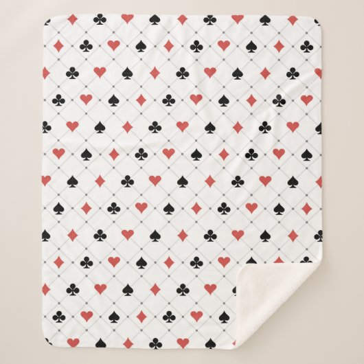カジノカードパターン シェルパブランケット (正面)