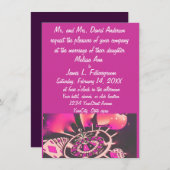 カジノギャンブラーテーマ結婚式招待状ピンク 招待状 (正面/裏面)