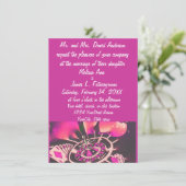 カジノギャンブラーテーマ結婚式招待状ピンク 招待状 (スタンド正面)