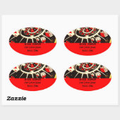 カジノギャンブラー住所 シールインラッキーレッド 楕円形シール (シート)