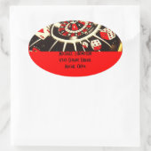 カジノギャンブラー住所 シールインラッキーレッド 楕円形シール (バッグ)