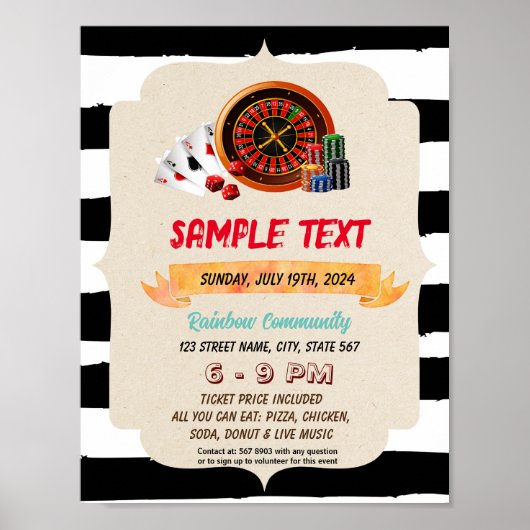 カジノギャンブルフライヤー ポスター (正面)