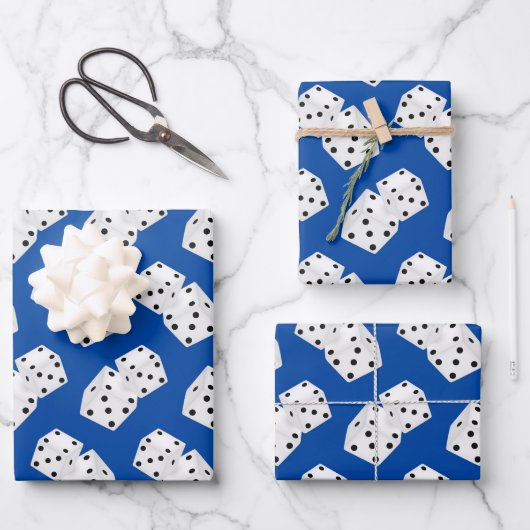 カジノクールサイコロパターン ラッピングペーパーシート (正面)