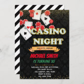 カジノゲームナイトアダルト誕生日シャワーの招待 招待状 (正面/裏面)