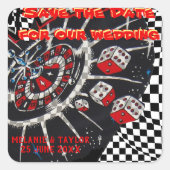 カジノサイコロ保存日付 スクエアシール (正面)