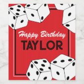 カジノサイコロ誕生日ワインボトルラベル ワインラベル (シングルラベル)