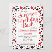 カジノサプライズパーティの招待状トランプのポーカーベガスゲーム 招待状 (正面)