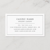 カジノシーン、オンラインカジノ、ゲーム業界 名刺 (裏面)