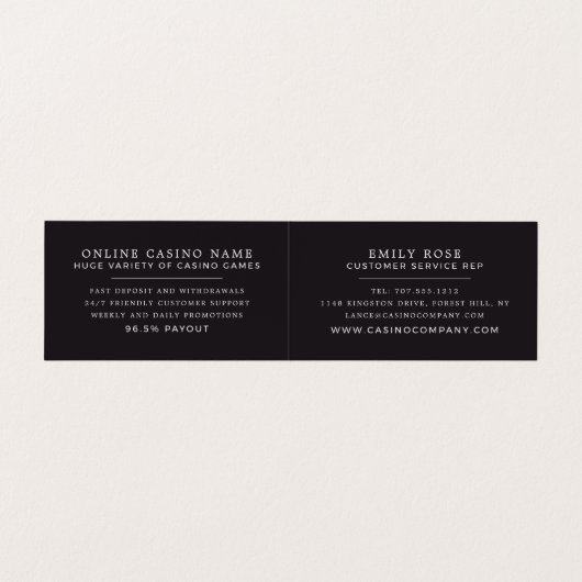 カジノシーン、カジノマネージャー詳細 名刺 (内部フラット)