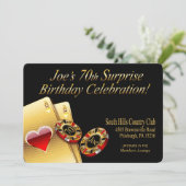 カジノスタイルのパーティー 名前をチップに書きますのでお知らせください 招待状 (スタンド正面)