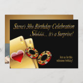 カジノスタイルパーティー　チップに名前を書いておいてと頼まれて 招待状 (正面/裏面)