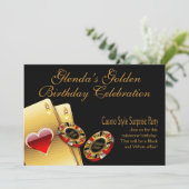 カジノスタイルパーティー 名前をチップに書きますのでお知らせください 招待状 (スタンド正面)