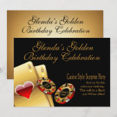 カジノスタイルパーティー 名前をチップに書きますのでお知らせください 招待状 (正面/裏面)